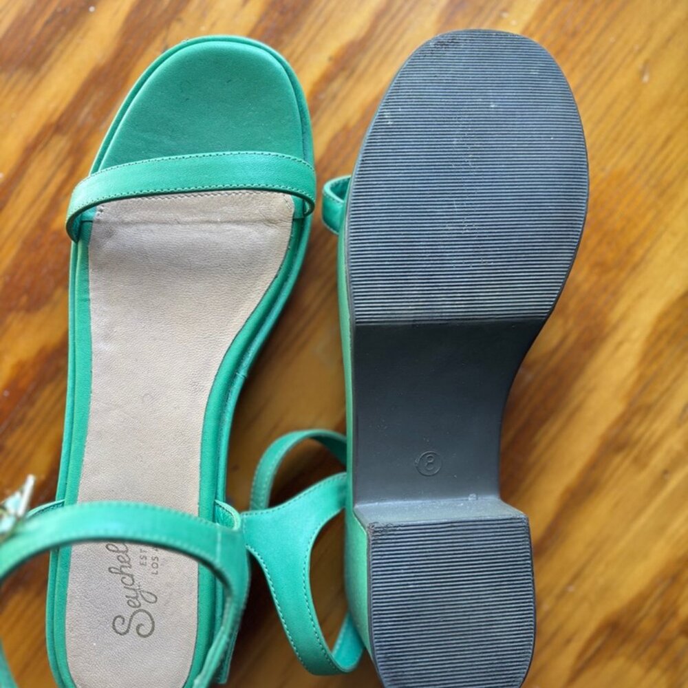 Seychelles Rest Assured Chunky Platform Heeled Sandal, Green sz 8, 90s Y2K - Picture 5 of 5